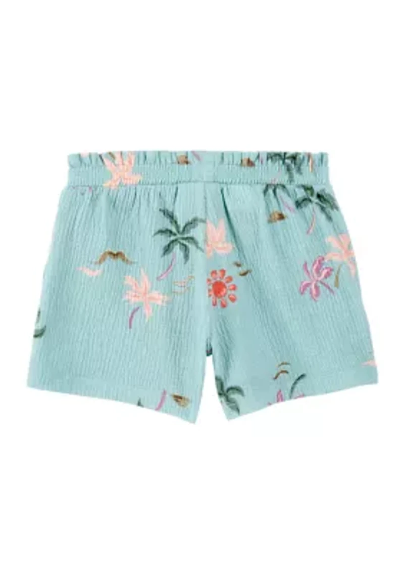 Toddler Girls Printed Knit Shorts