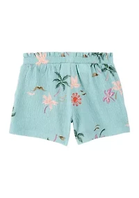 Toddler Girls Printed Knit Shorts
