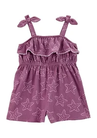 Toddler Girls Printed Jersey Romper