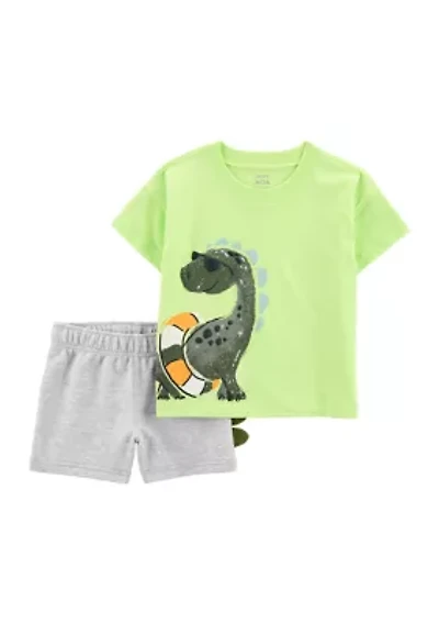 Toddler Boys Dinosaur Graphic T-Shirt and Shorts Set