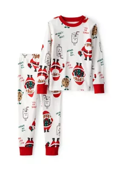 Baby Black Santa Printed Pajama Set
