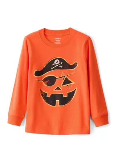 Toddler Boys Pirate Jack-o-Lantern Graphic T-Shirt
