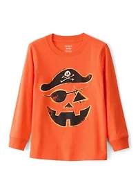 Toddler Boys Pirate Jack-o-Lantern Graphic T-Shirt