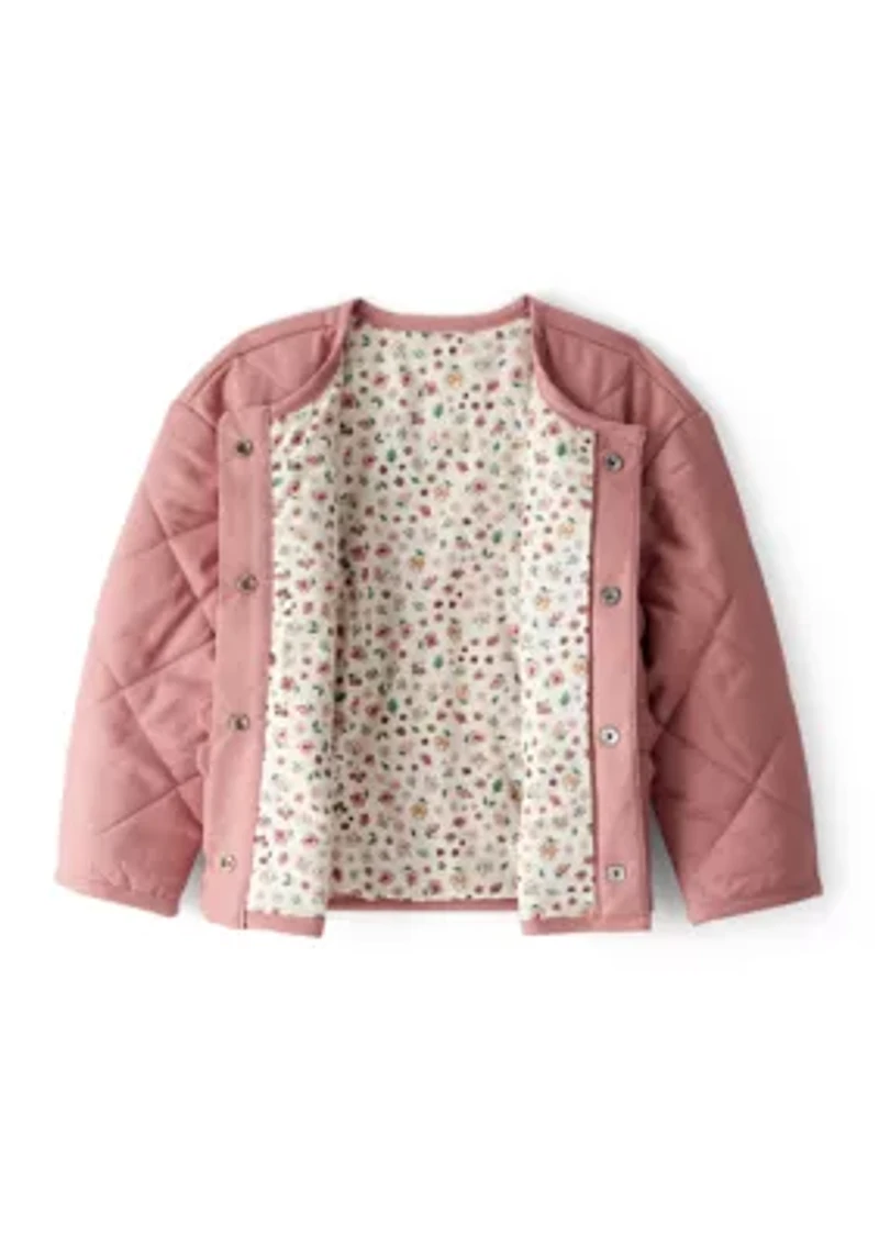 Toddler Girls Quilted Floral Lined Jacket