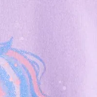 Toddler Girls Unicorn Four Piece Printed Pajama Set