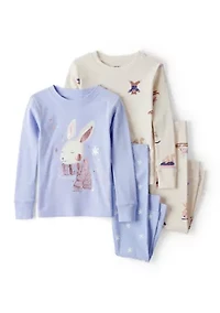 Toddler Girls 4-Piece Pajama Set