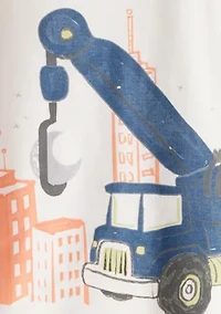 Toddler Boys Construction Four Piece Pajama Set