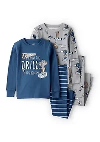 Toddler Boys 4-Piece Pajama Set