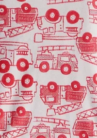 Toddler Boys Fire Truck 4 Piece Pajama Set