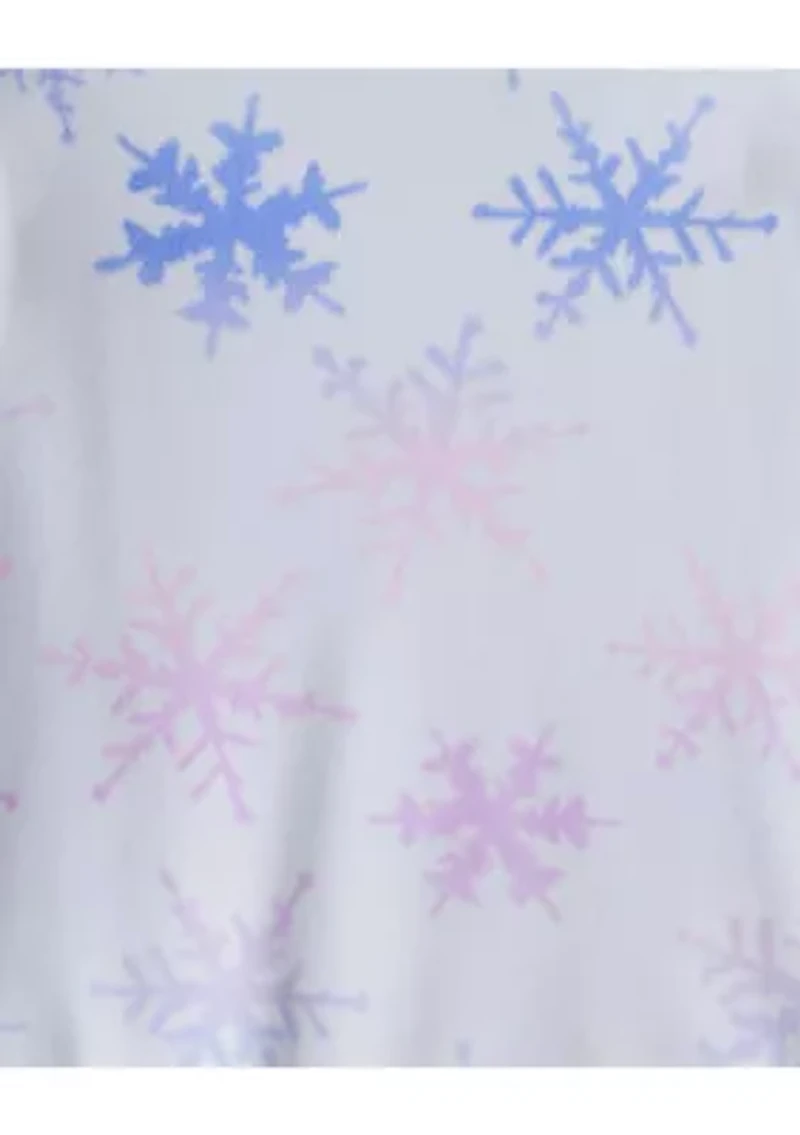 Toddler Girls Snowflake Tie Dye Velour Long-Sleeve Loose Fit 2-Piece Pajamas