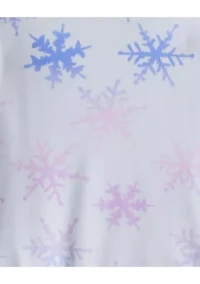 Toddler Girls Snowflake Tie Dye Velour Long-Sleeve Loose Fit 2-Piece Pajamas