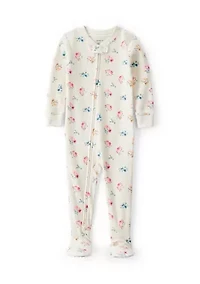 Toddler Girls Flower Print One Piece Pajama