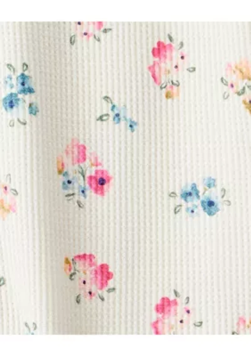 Toddler Girls Flower Print One Piece Pajama