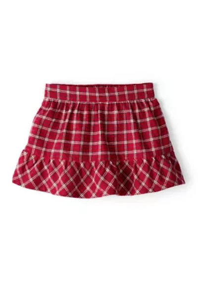 Toddler Girls Christmas Plaid Printed Skirt