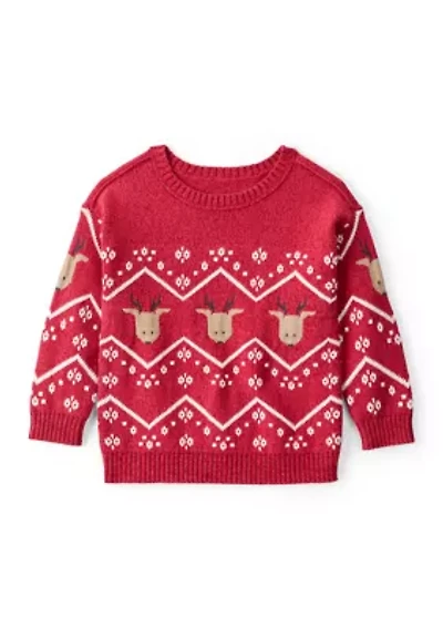 Toddler Boys Reindeer Fair Isle Sweater