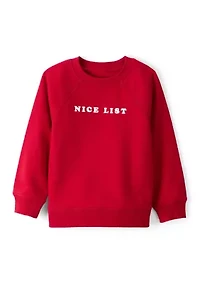 Toddler Boys Christmas Nice List Long Sleeve Graphic Sweatshirt