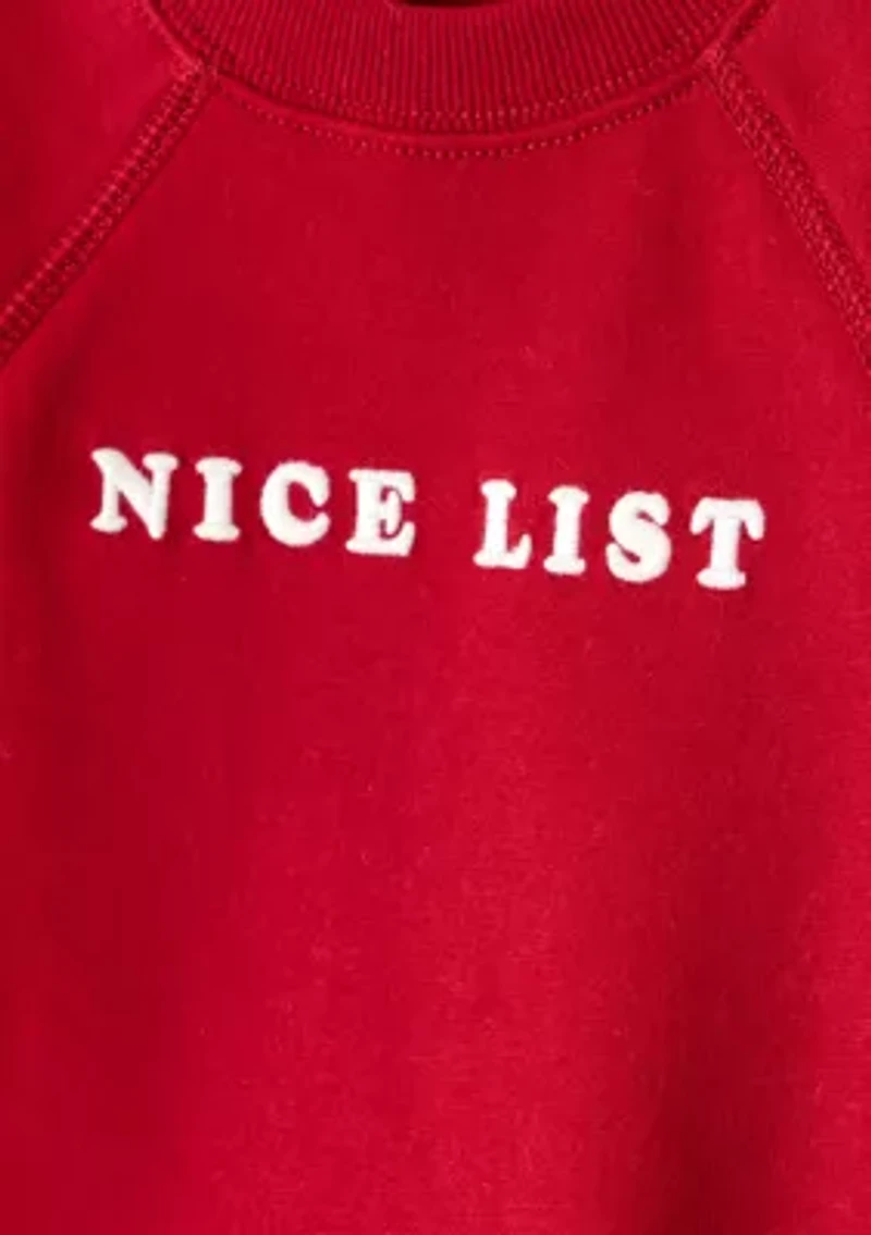 Toddler Boys Christmas Nice List Long Sleeve Graphic Sweatshirt