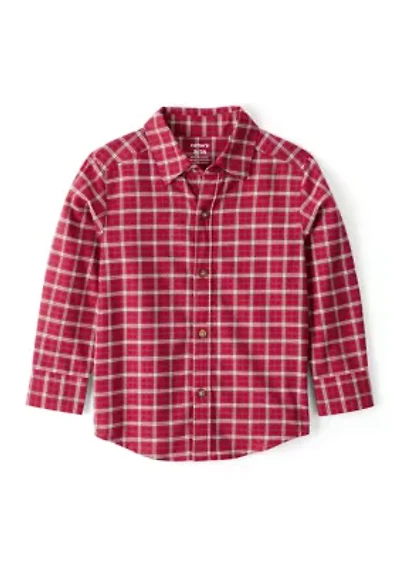 Toddler Boys Plaid Printed Woven Shirt