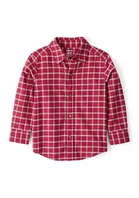Toddler Boys Plaid Printed Woven Shirt