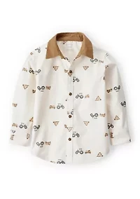Toddler Boys Long Sleeve Twill Shirt