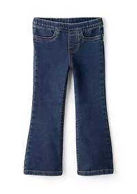 Toddler Girls Long Sleeve Floral Top and Denim Pants Set