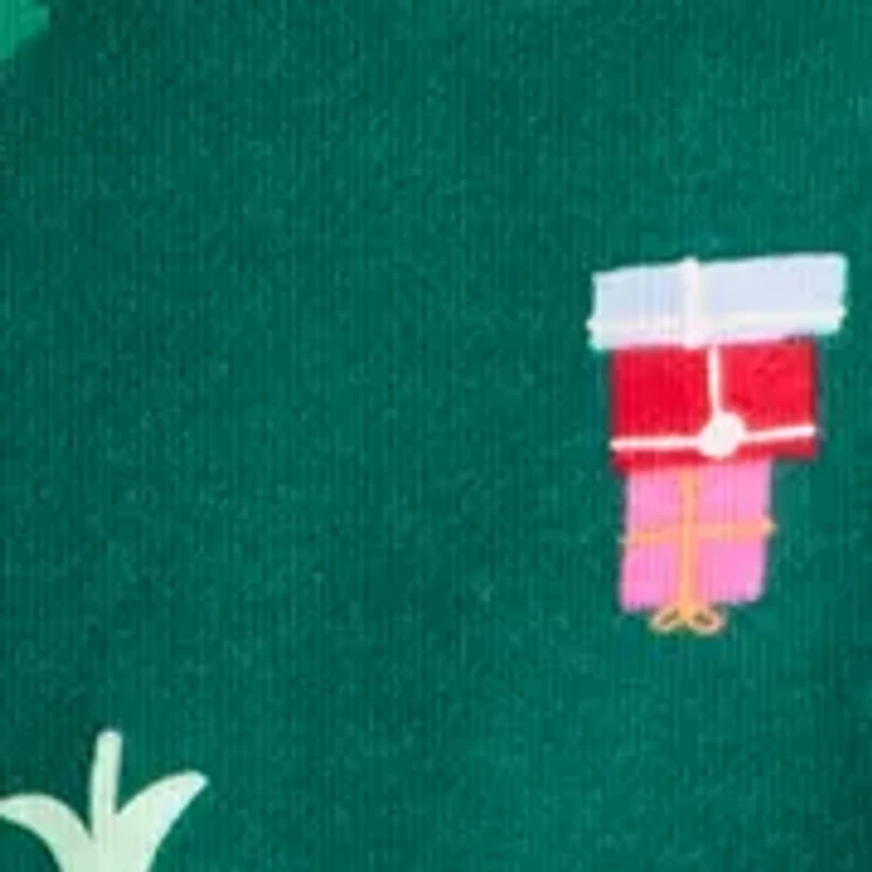 Toddler Girls Festive Tree Printed Two Piece Pajama Set