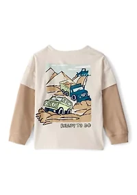 Toddler Boys Ready to Go Long Sleeve Graphic T-Shirt
