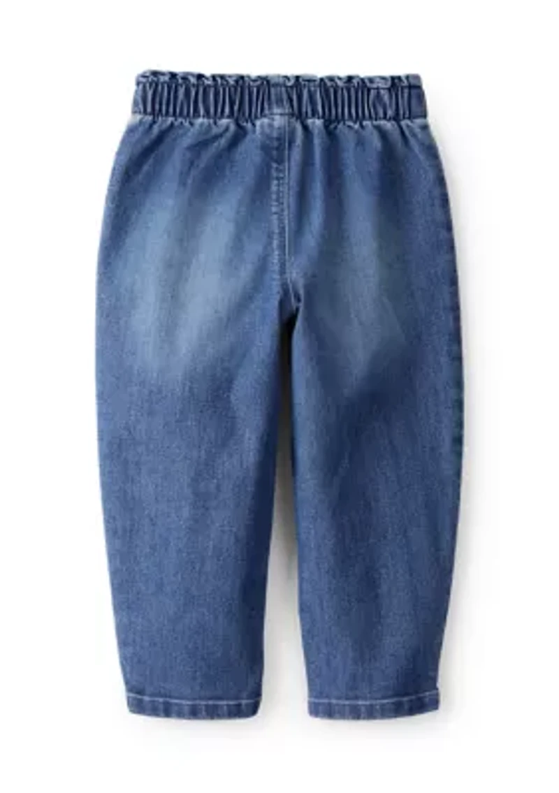 Toddler Girls Heart Pocket Barrel Jeans