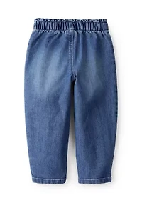 Toddler Girls Heart Pocket Barrel Jeans