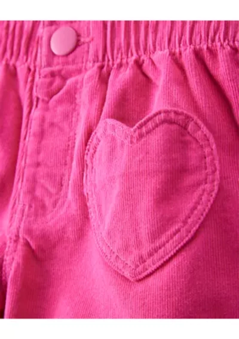 Toddler Girls Heart Pocket Barrel Pants