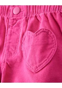 Toddler Girls Heart Pocket Barrel Pants