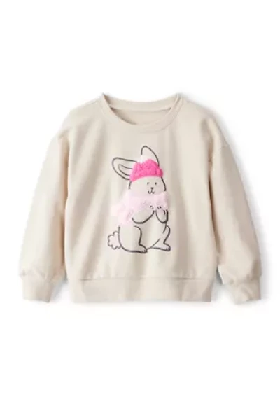 Toddler Girls Bunny Appliqué Pullover