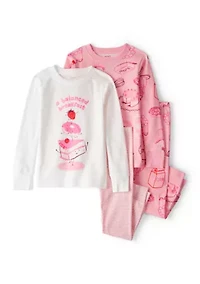 Girls 4-6x  4-Piece Set with Mixable Tops and Pull-On Pants