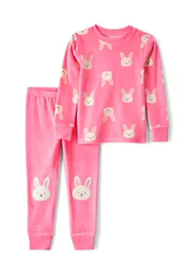 Toddler Girls 2-Piece Bunny Pajama Set