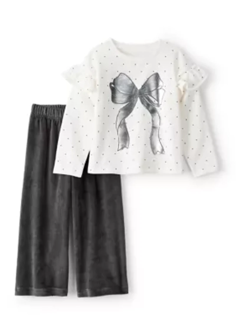 Toddler Girls Ruffled Sleeve Loungewear Set
