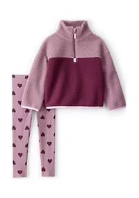 Toddler Girls 1/4 Zip Pullover and Leggings Set