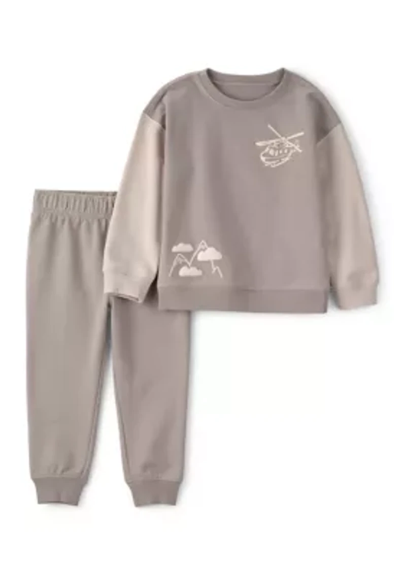 Toddler Boys Crew Neck Sweater and Pant Set