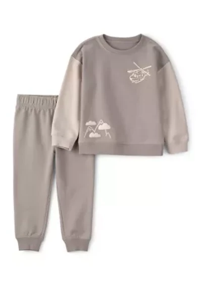 Toddler Boys Crew Neck Sweater and Pant Set