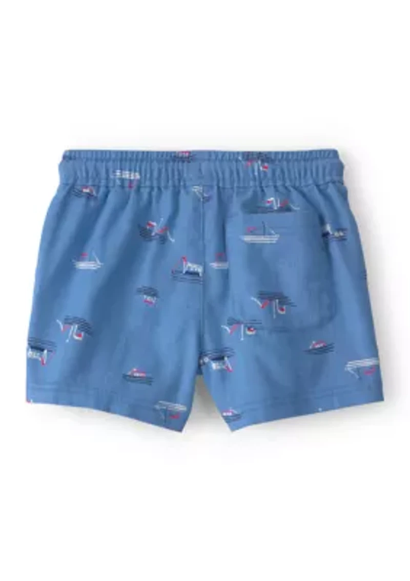 Toddler Boys Sailboat Print Shorts