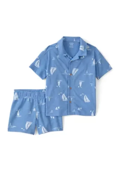 Toddler Boys Sailboat Top & Short Set