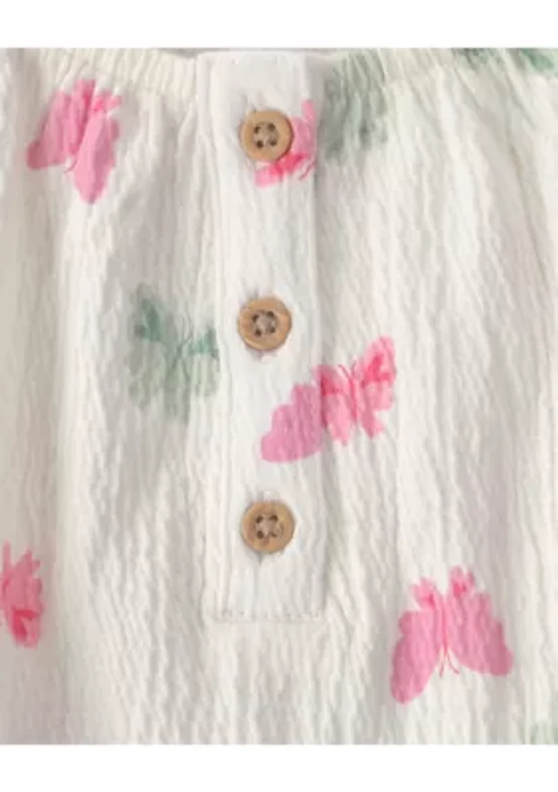 Toddler Girls Butterfly Shirt and Shorts Set