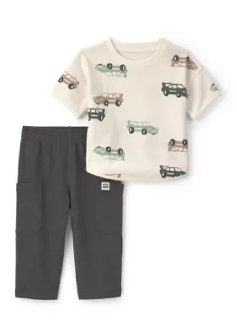 Toddler Boys Print Top and Pants Set