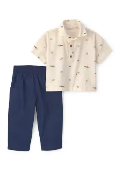 Toddler Boys Graphic T-Shirt and Pants Set