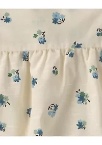 Toddler Girls Floral Print Ruffle Top and Skirt Set