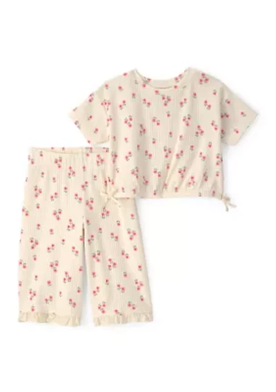 Toddler Girls Floral Shirt and Pants Set