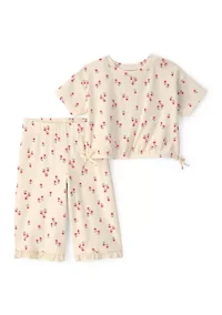 Toddler Girls Floral Shirt and Pants Set