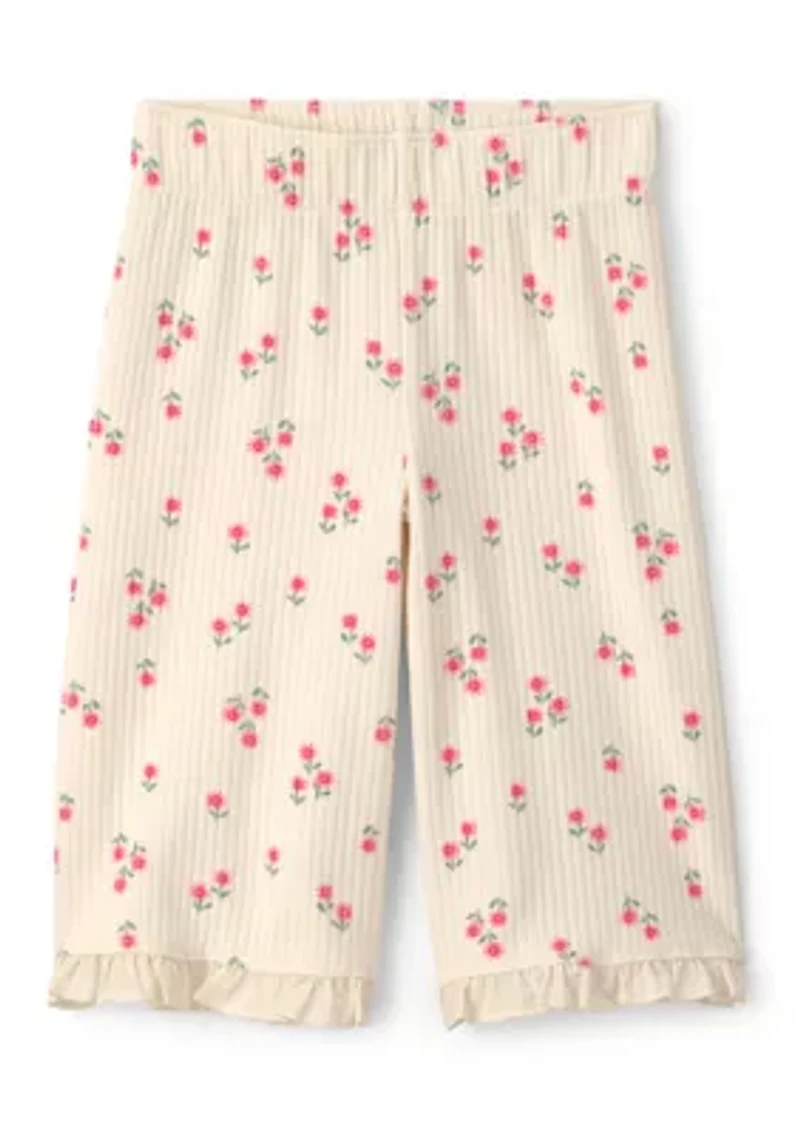 Toddler Girls Floral Shirt and Pants Set