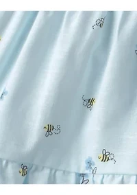 Toddler Girls Ruffle Print Shirt and Skirt Set