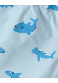 Toddler Boys Shark Print Tank Top and Shorts Set