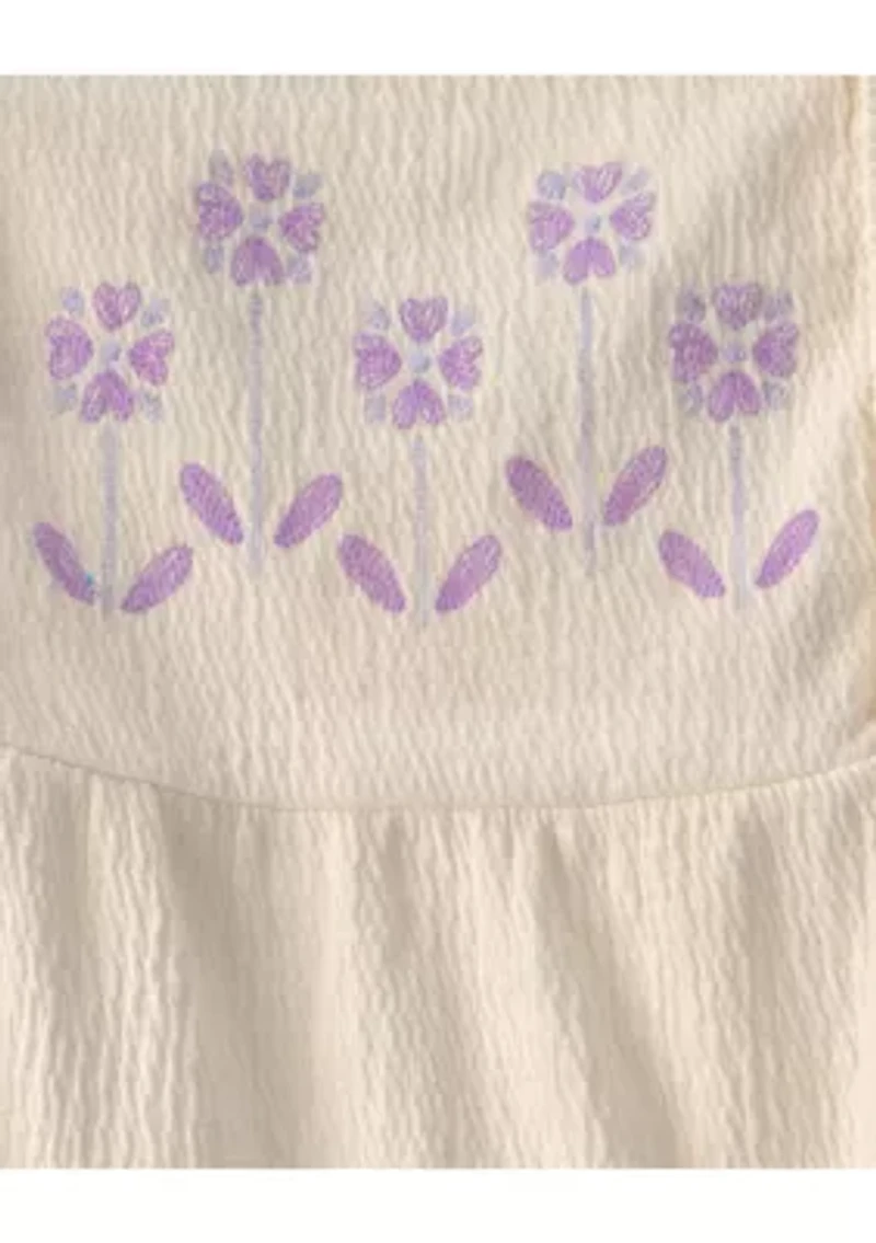 Toddler Girls Floral Tank Top and Shorts Set
